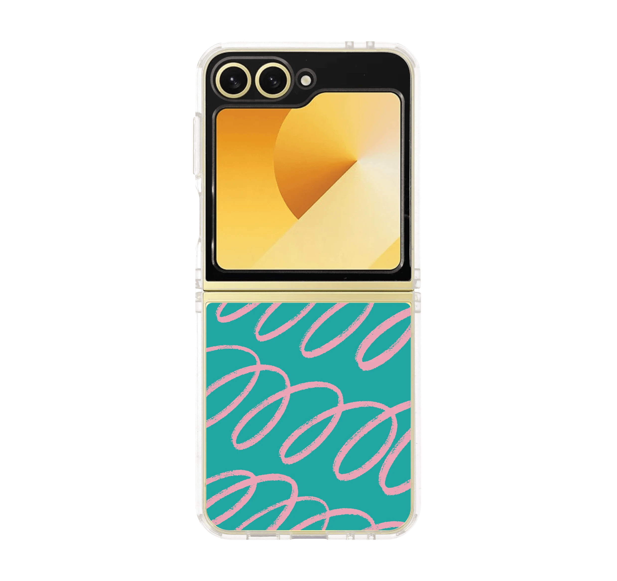 blue & pink curvy pattern